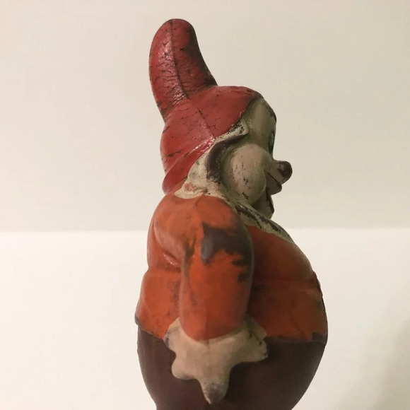 Vintage Walt Disney Snow White Dwarf Figurine Happy Sieberling Latex Figure - Picture 12 of 16